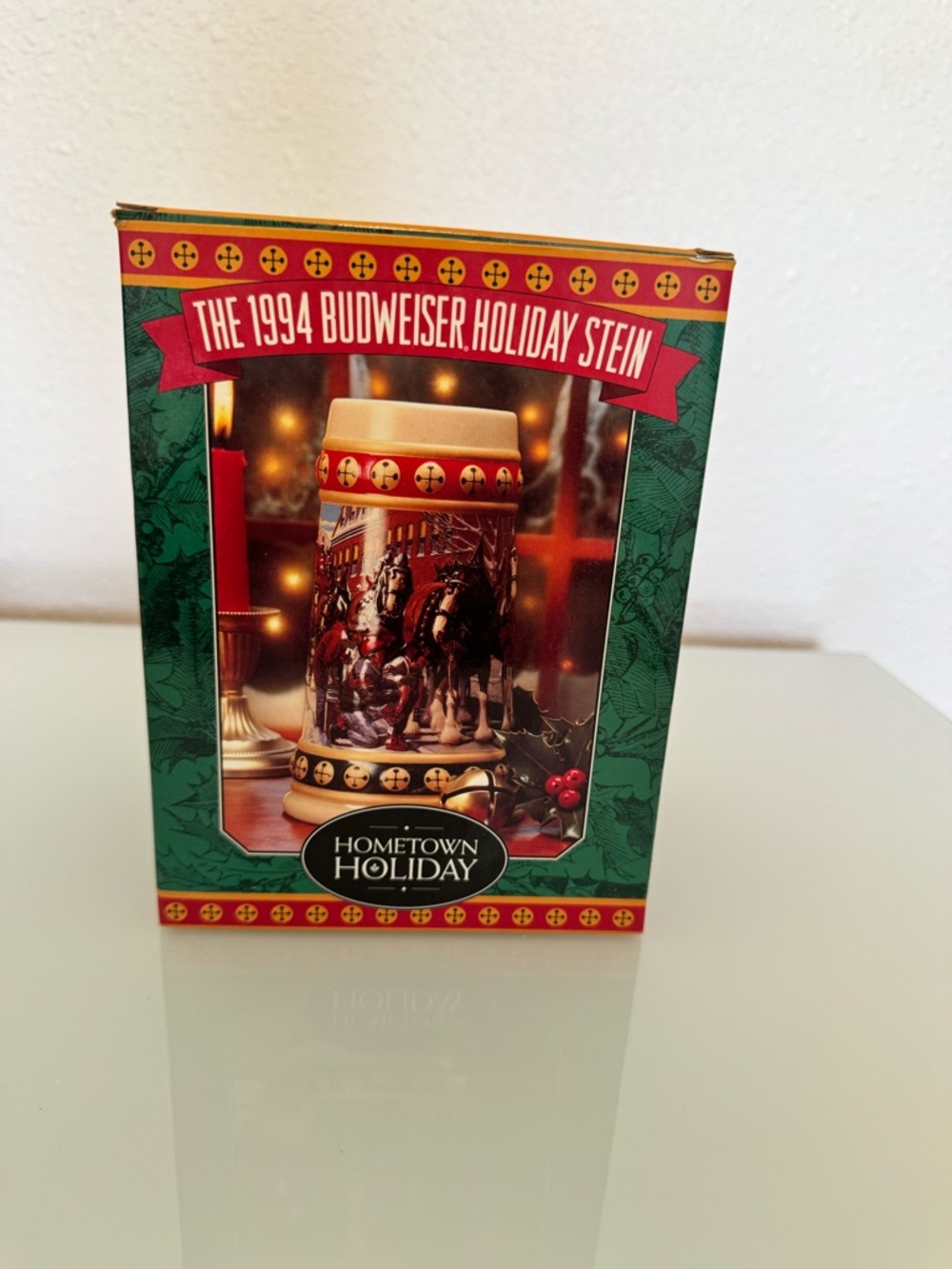 Budweiser Holiday Stein Box - Red, Green, Gold